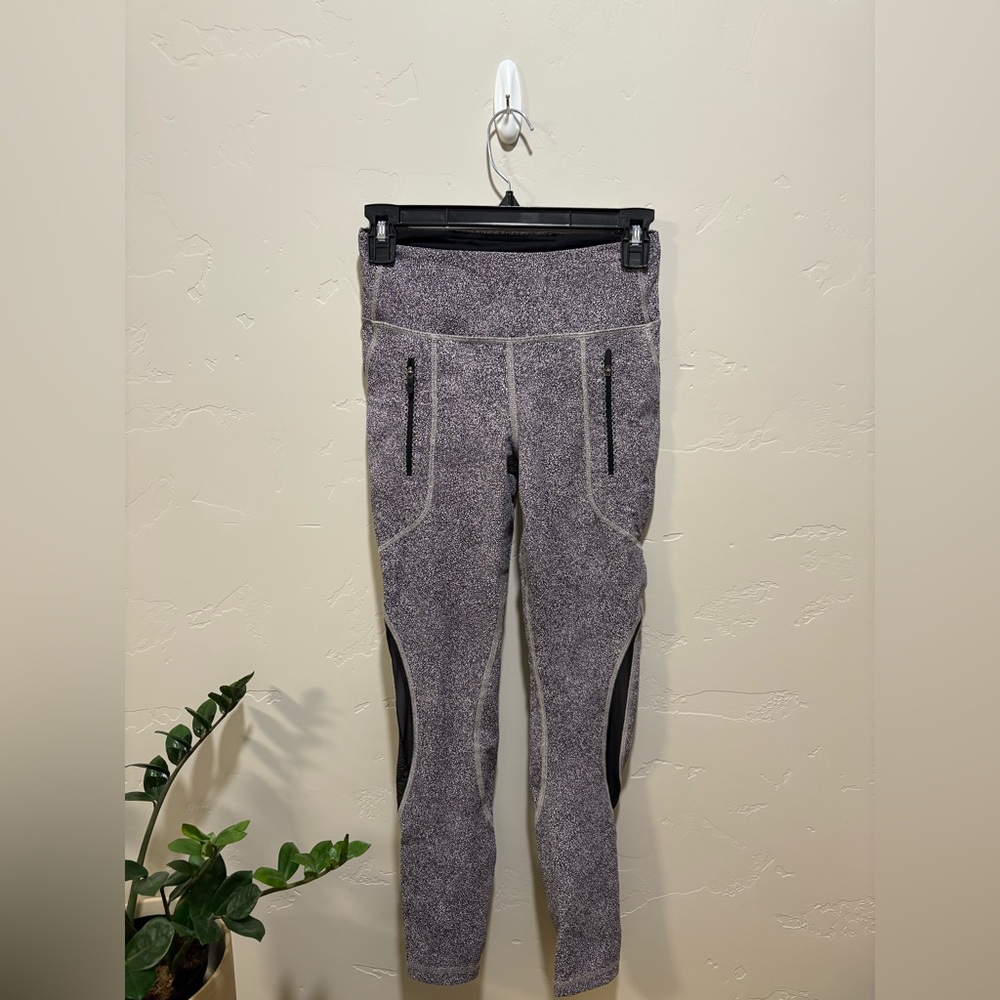 Lululemon Gray and Black Zippered Leggings